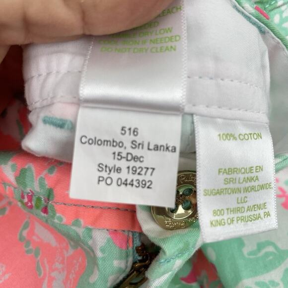 Lilly Pulitzer Callahan Shorts Size 12 Tidal Wave Pans Garden Print Tropical Fun - Picture 11 of 11